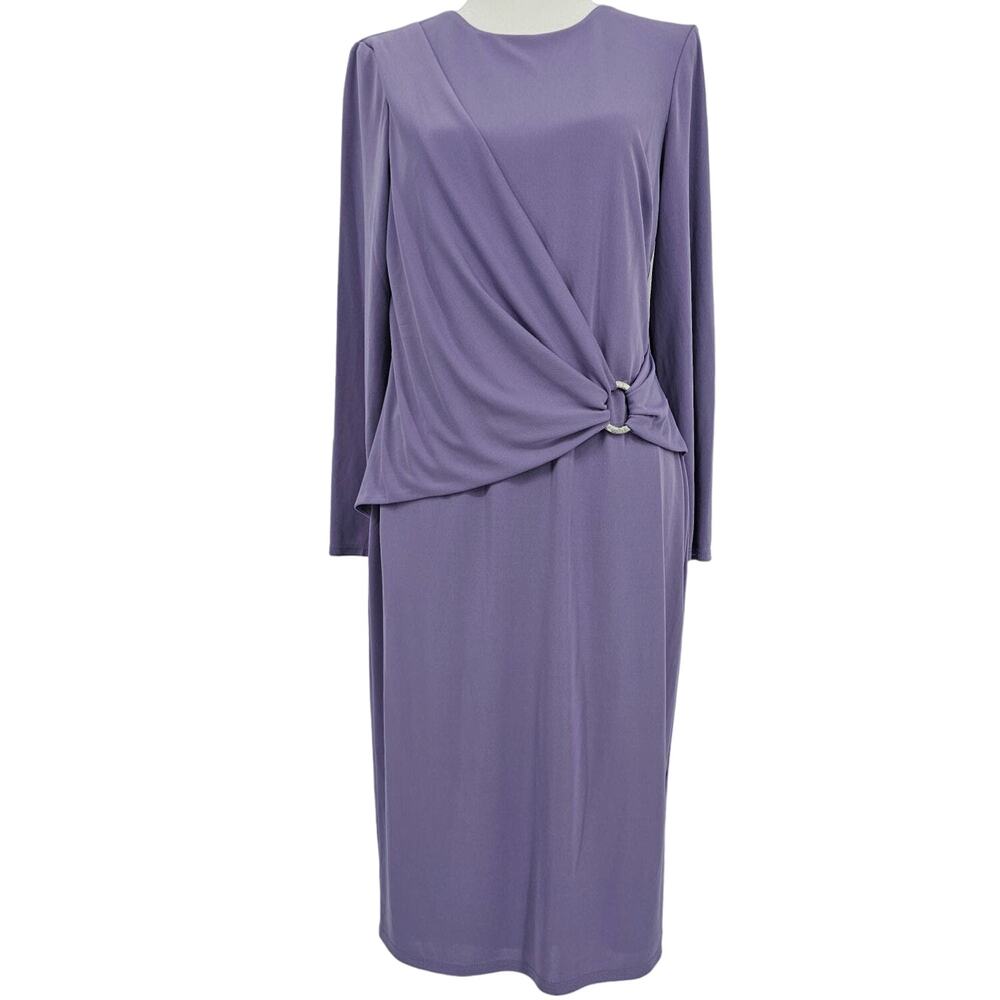 Ralph Lauren LRL Black Label Womans size 6 Stretch Midi Dress Purple NEW